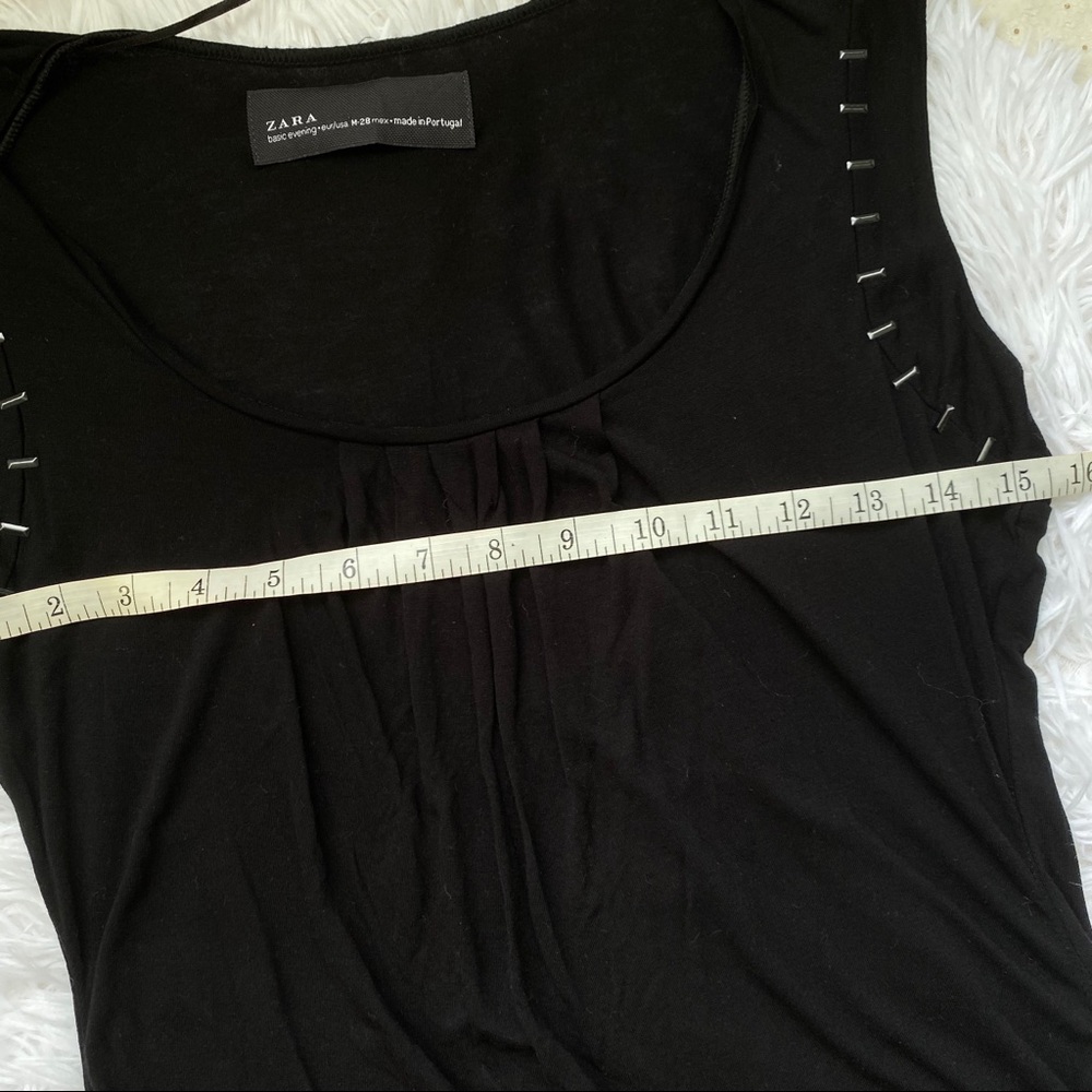 Zara Basic Evening Black Stud Sleeveless Top Shirt - image 8